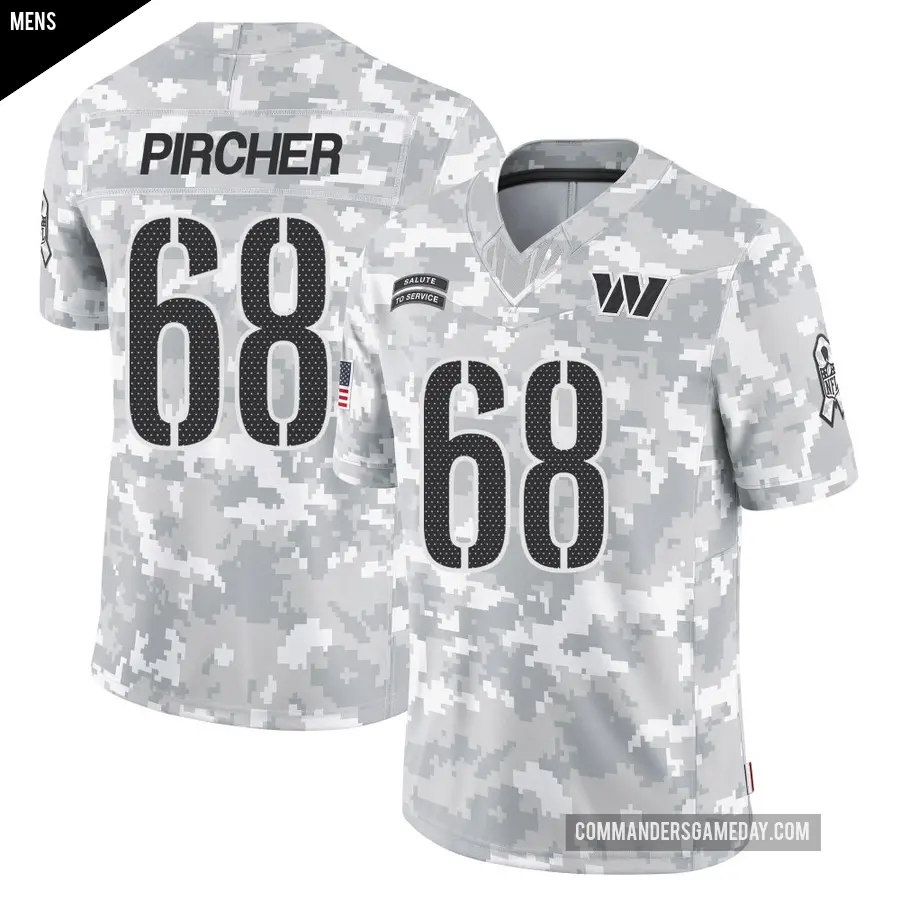 Men's Washington Commanders ＃68 Max Pircher Arctic Camo Limited 2024 Salute to Service Jersey