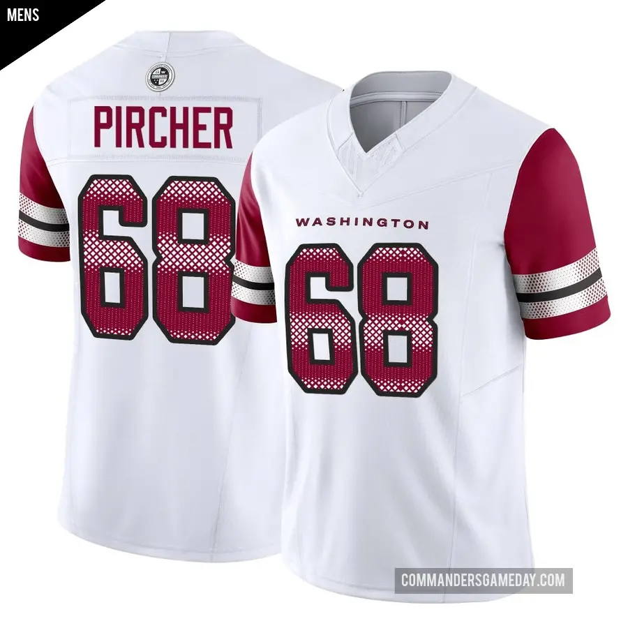 Men's Washington Commanders ＃68 Max Pircher White Limited Vapor F.U.S.E. Jersey