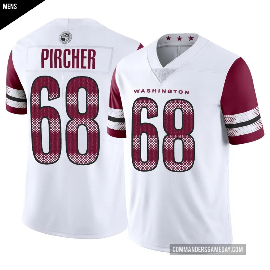Men&#039;s Washington Commanders &#65283;68 Max Pircher White Limited Vapor Jersey