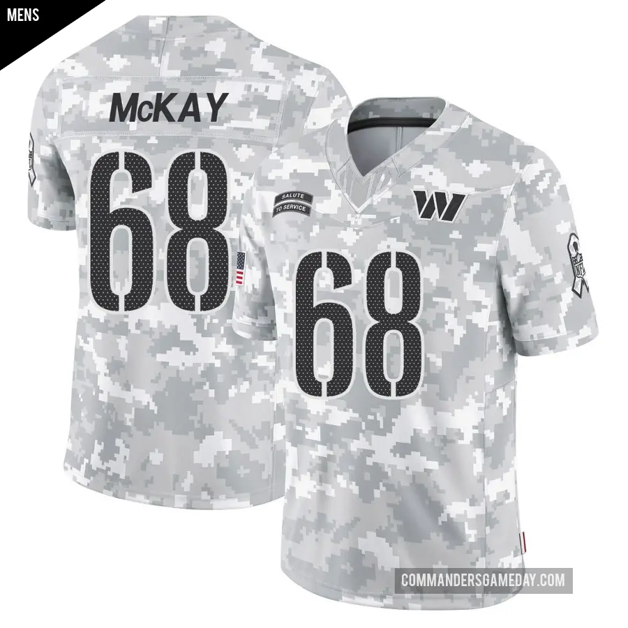 Men's Washington Commanders ＃68 Timothy McKay Arctic Camo Limited 2024 Salute to Service Jersey