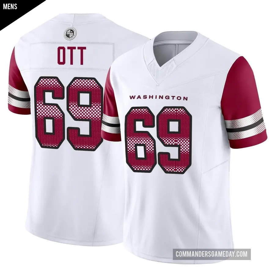 Men's Washington Commanders ＃69 Tyler Ott White Limited Vapor F.U.S.E. Jersey
