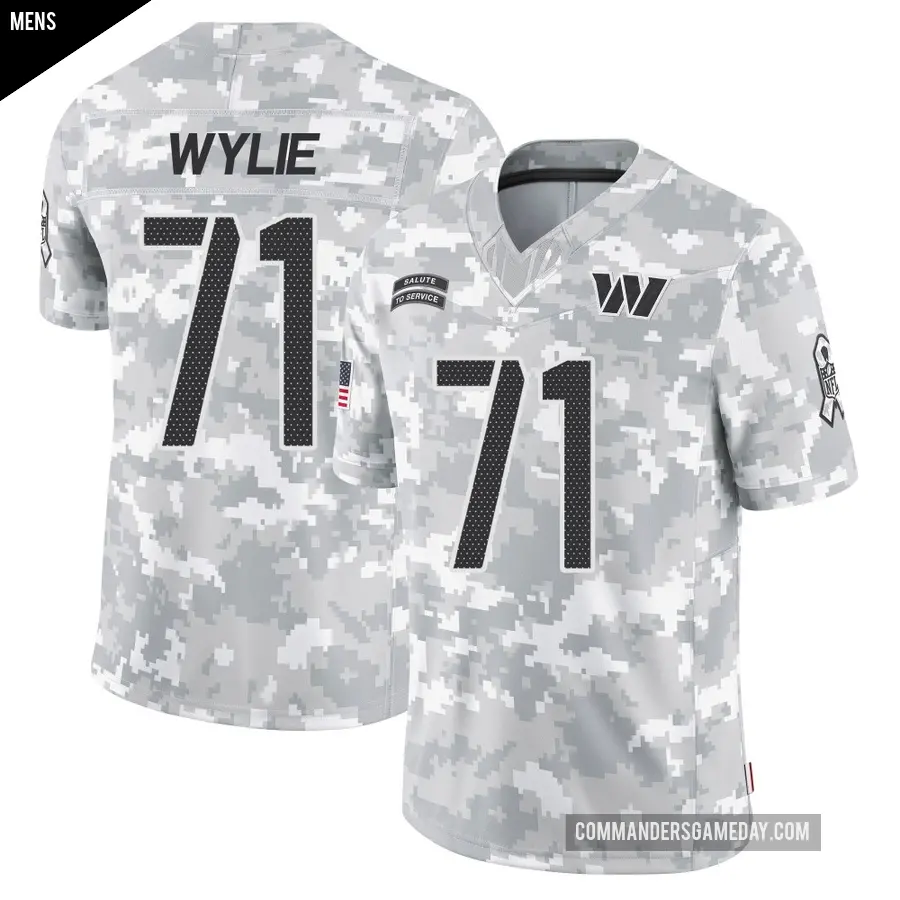 Men's Washington Commanders ＃71 Andrew Wylie Arctic Camo Limited 2024 Salute to Service Jersey