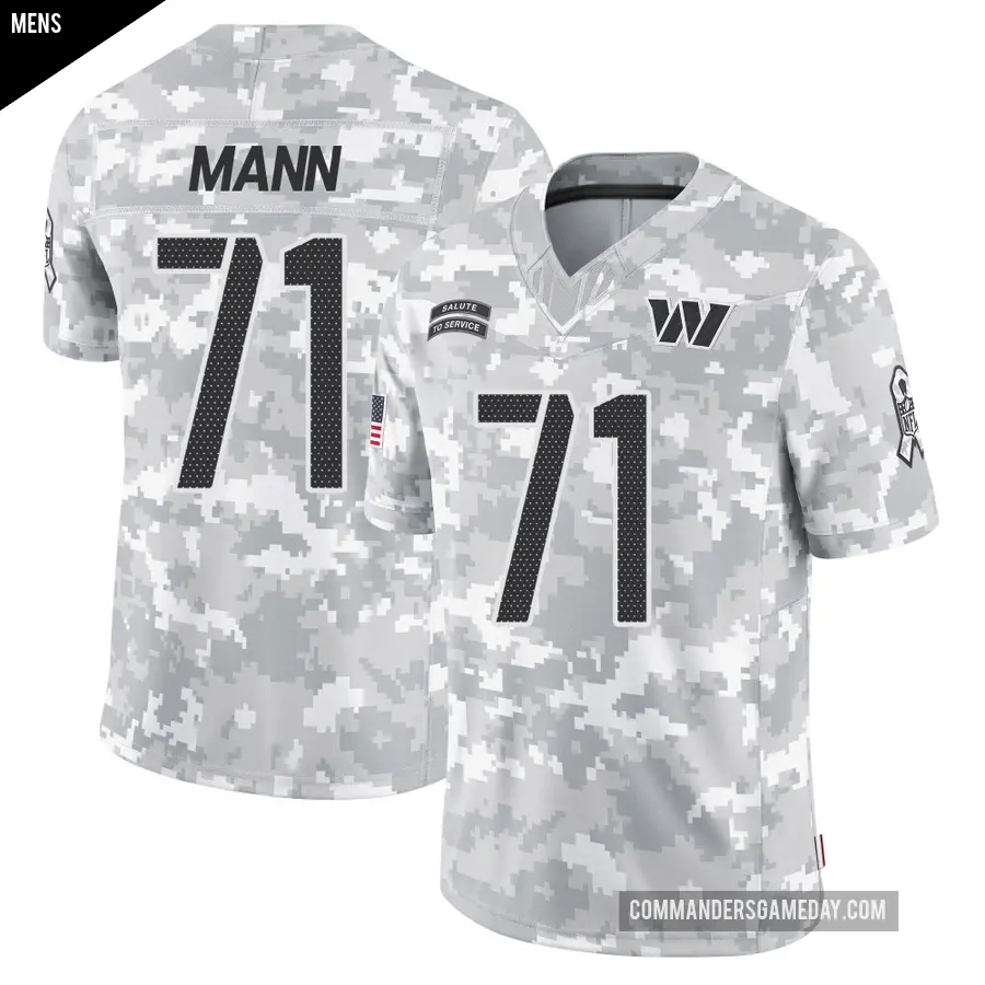 Men's Washington Commanders ＃71 Charles Mann Arctic Camo Limited 2024 Salute to Service Jersey