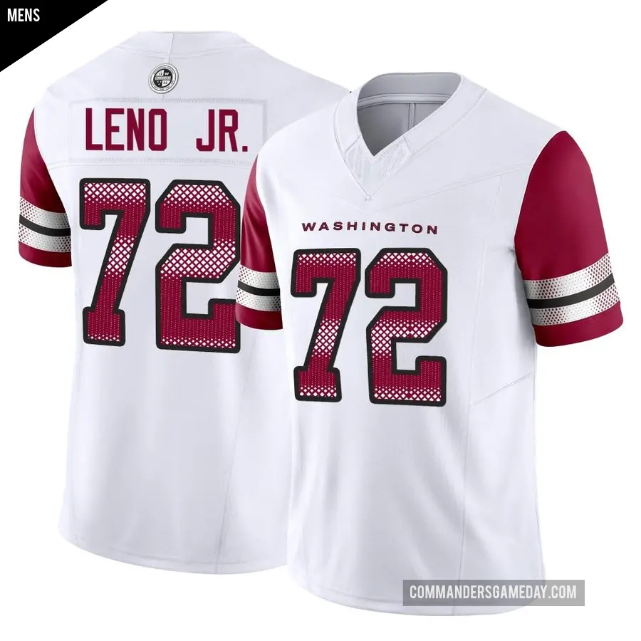 Men's Washington Commanders ＃72 Charles Leno Jr. White Limited Vapor F.U.S.E. Jersey