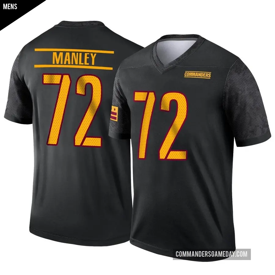 Men's Washington Commanders ＃72 Dexter Manley Black Legend Alternate Jersey