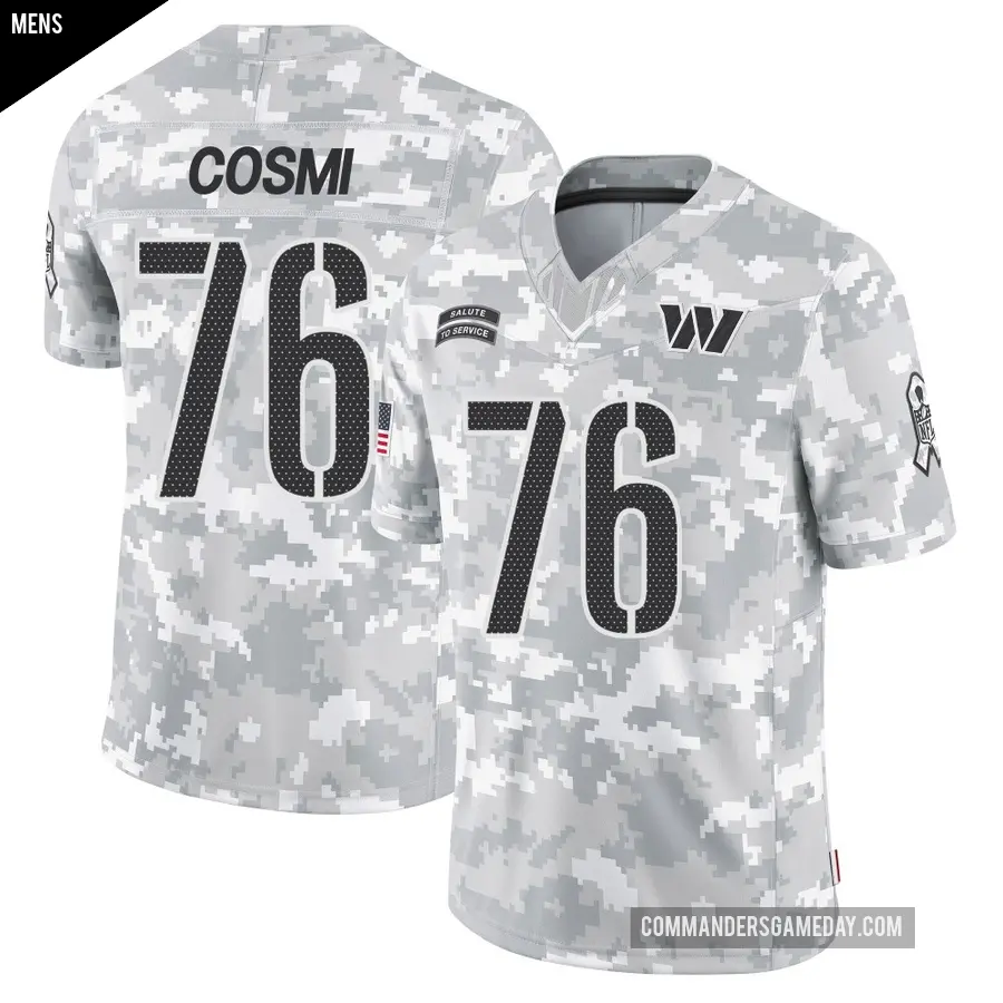 Men's Washington Commanders ＃76 Sam Cosmi Arctic Camo Limited 2024 Salute to Service Jersey