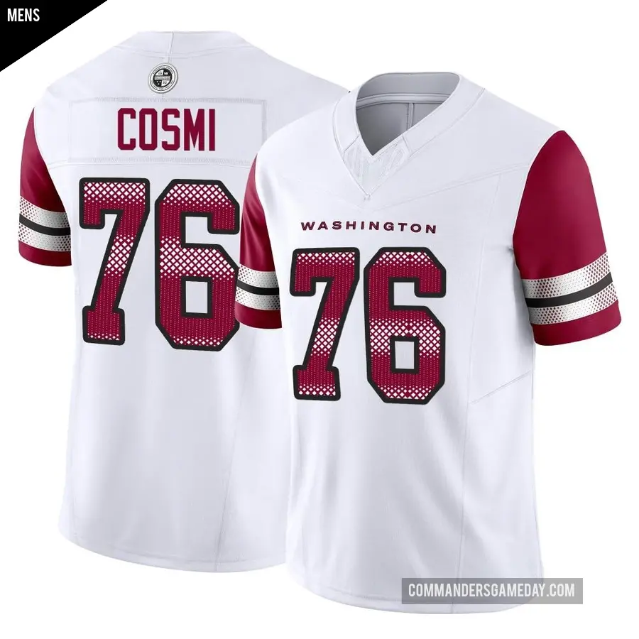 Men's Washington Commanders ＃76 Sam Cosmi White Limited Vapor F.U.S.E. Jersey