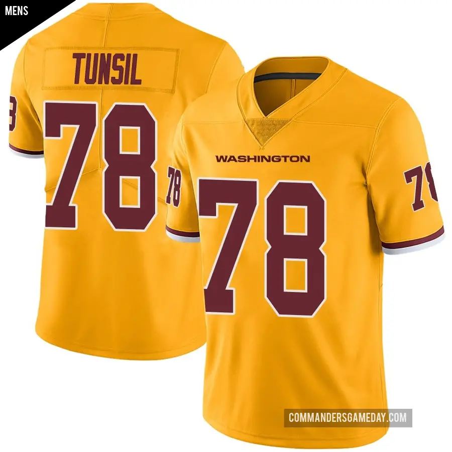Men's Washington Commanders ＃78 Laremy Tunsil Gold Limited Color Rush Jersey
