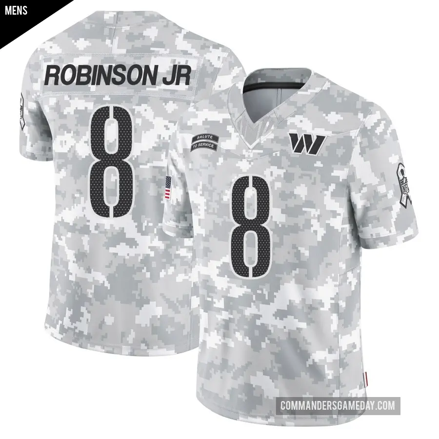 Men's Washington Commanders ＃8 Brian Robinson Jr. Arctic Camo Limited 2024 Salute to Service Jersey