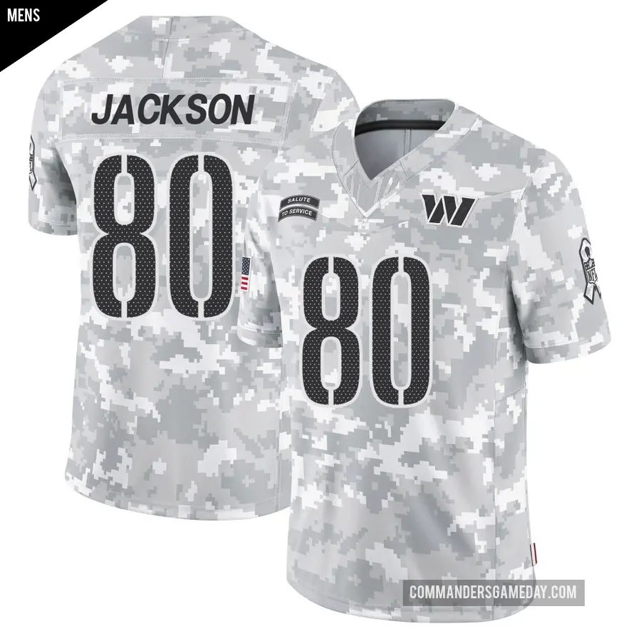 Men's Washington Commanders ＃80 Tyree Jackson Arctic Camo Limited 2024 Salute to Service Jersey