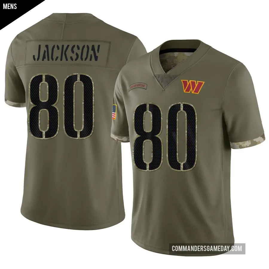 Men's Washington Commanders ＃80 Tyree Jackson Olive Limited 2022 Salute To Service Jersey
