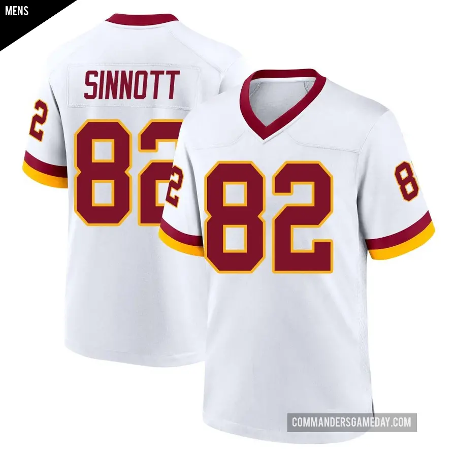 Men's Washington Commanders ＃82 Ben Sinnott White Game Jersey