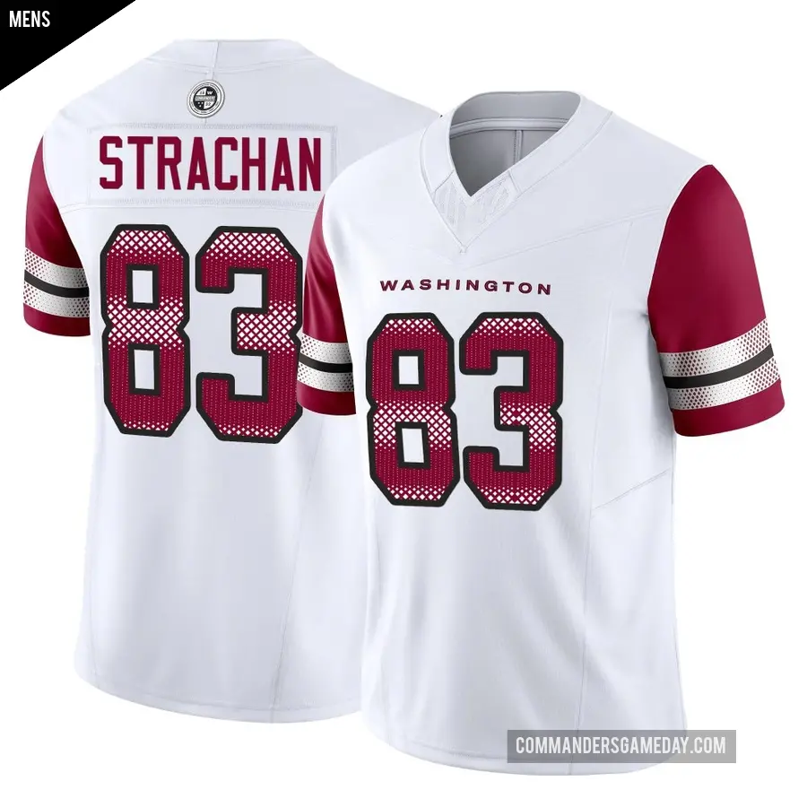 Men's Washington Commanders ＃83 Mike Strachan White Limited Vapor F.U.S.E. Jersey