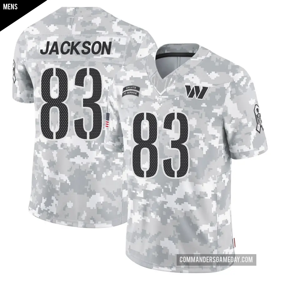Men's Washington Commanders ＃83 Tyree Jackson Arctic Camo Limited 2024 Salute to Service Jersey