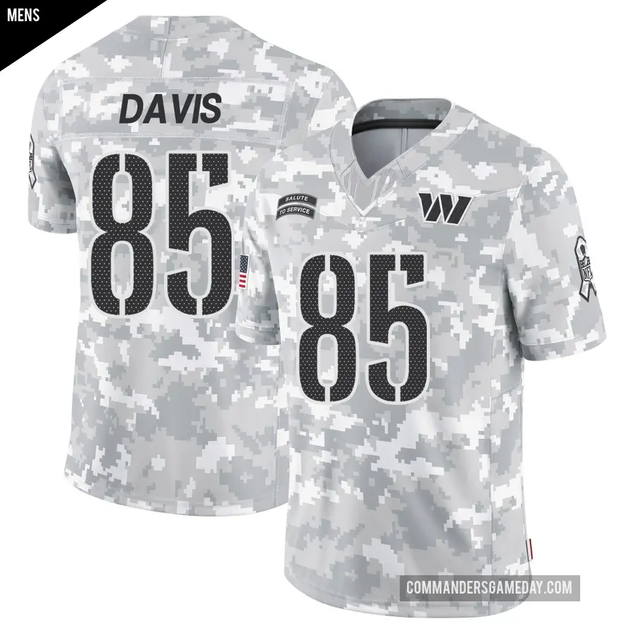 Men's Washington Commanders ＃85 Vernon Davis Arctic Camo Limited 2024 Salute to Service Jersey