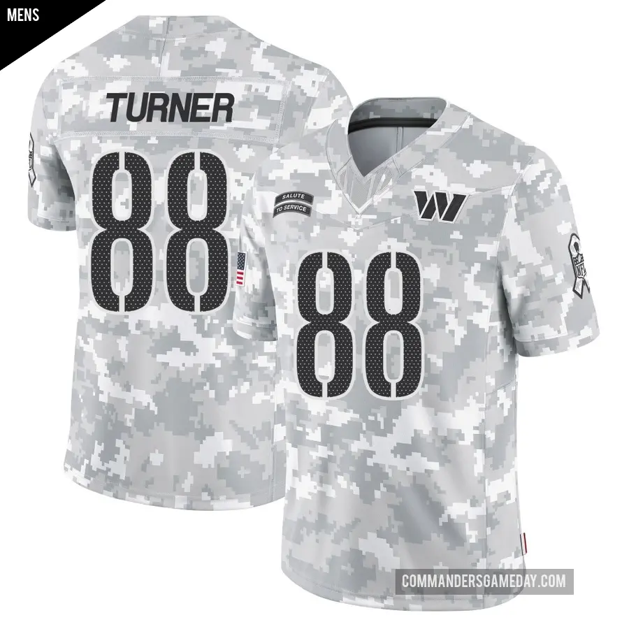 Men's Washington Commanders ＃88 Cole Turner Arctic Camo Limited 2024 Salute to Service Jersey