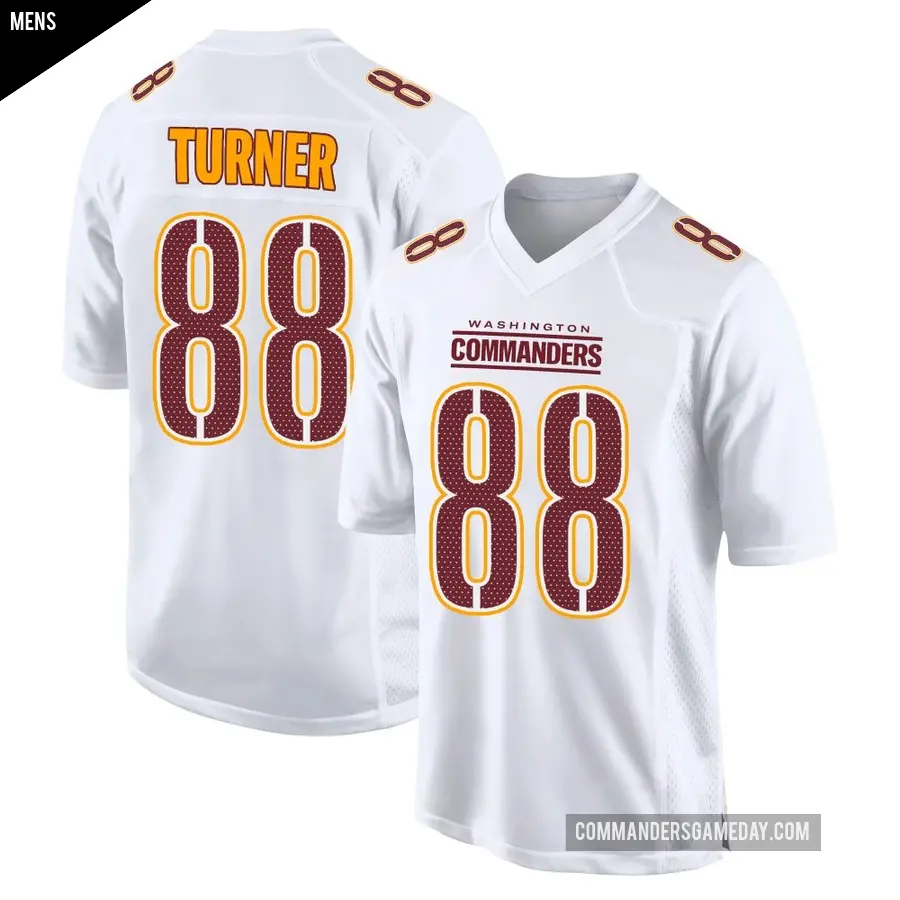 Men's Washington Commanders ＃88 Cole Turner White Game Tundra Fashion Jersey