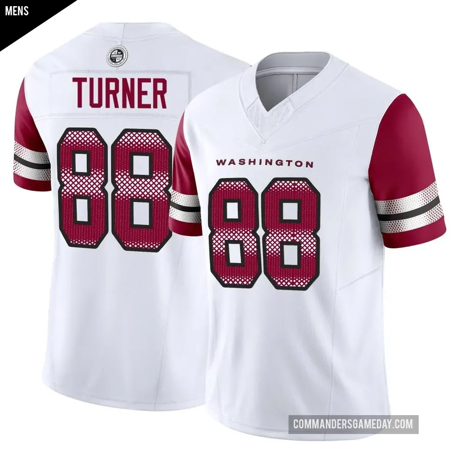 Men's Washington Commanders ＃88 Cole Turner White Limited Vapor F.U.S.E. Jersey