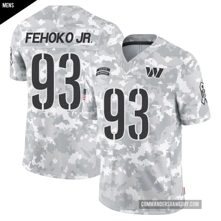 Men's Washington Commanders ＃93 Viliami Fehoko Jr. Arctic Camo Limited 2024 Salute to Service Jersey