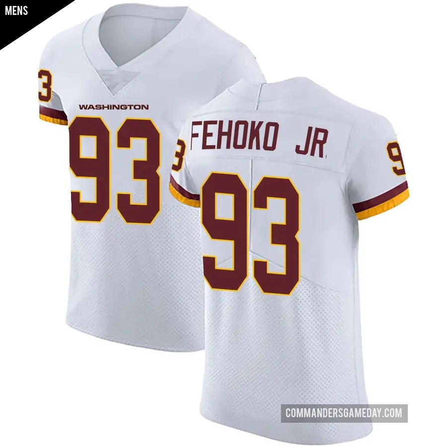 Men's Washington Commanders ＃93 Viliami Fehoko Jr. White Elite Vapor Untouchable Jersey