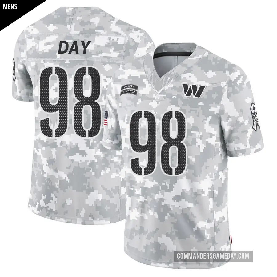 Men's Washington Commanders ＃98 Sheldon Day Arctic Camo Limited 2024 Salute to Service Jersey