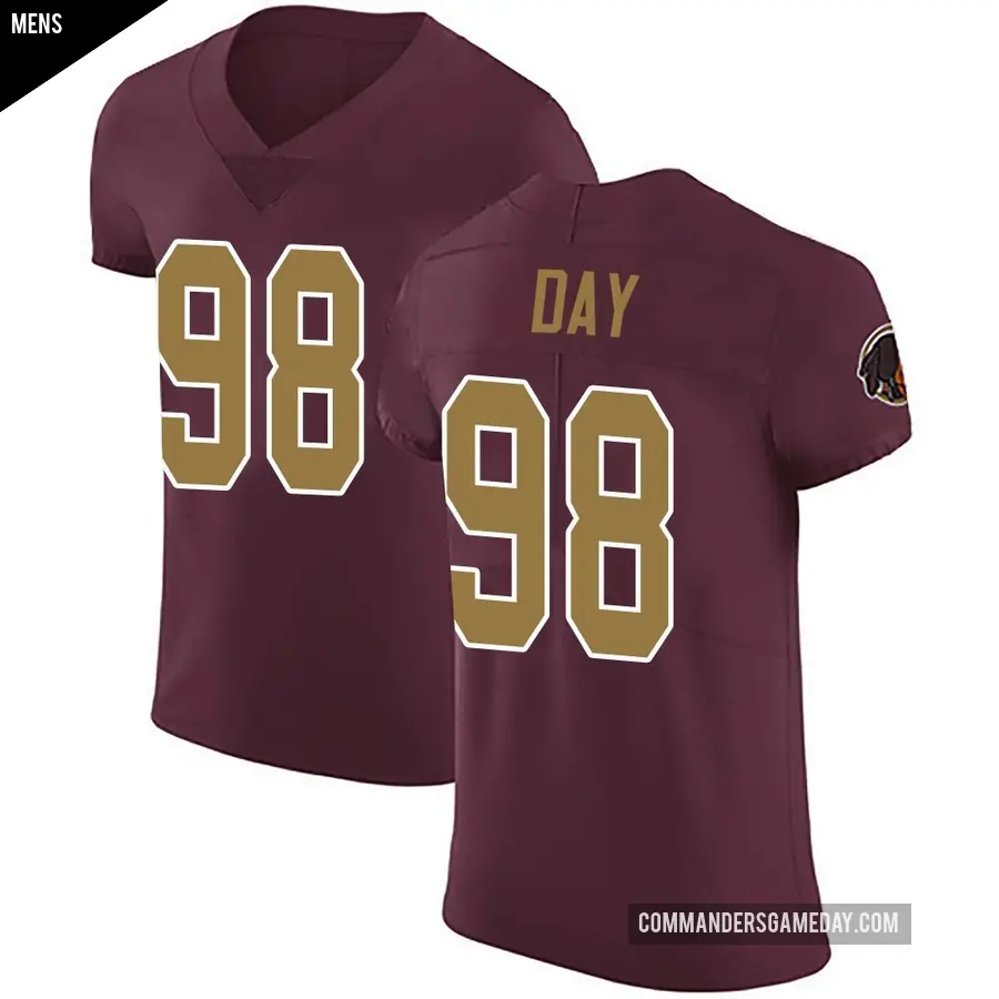 Men's Washington Commanders ＃98 Sheldon Day Elite Burgundy Alternate Vapor Untouchable Jersey