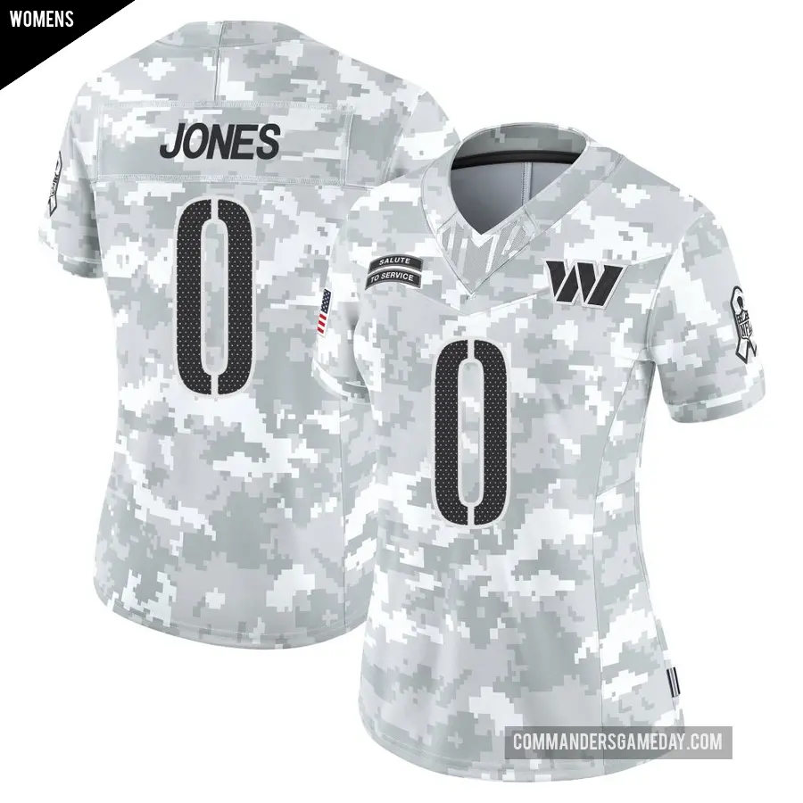 Women's Washington Commanders ＃0 Jacoby Jones Arctic Camo Limited 2024 Salute to Service Jersey