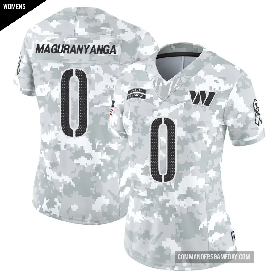 Women's Washington Commanders ＃0 T.J. Maguranyanga Arctic Camo Limited 2024 Salute to Service Jersey