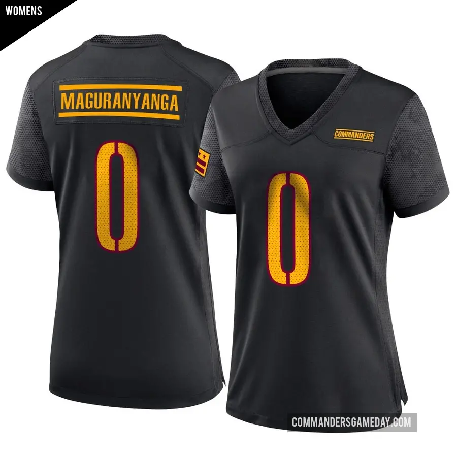 Women's Washington Commanders ＃0 T.J. Maguranyanga Black Game Alternate Jersey