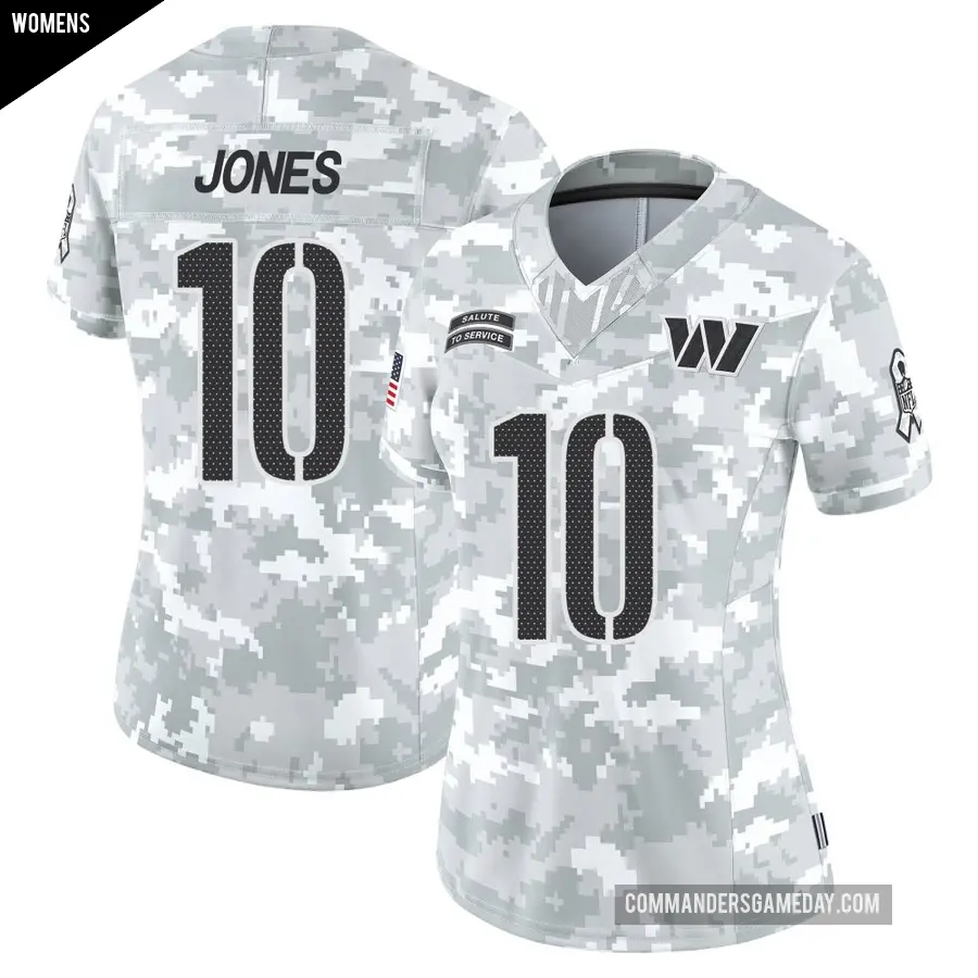 Women's Washington Commanders ＃10 Jacoby Jones Arctic Camo Limited 2024 Salute to Service Jersey