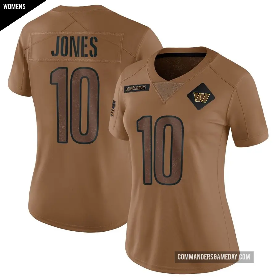 Women's Washington Commanders ＃10 Jacoby Jones Brown Limited 2023 Salute To Service Jersey