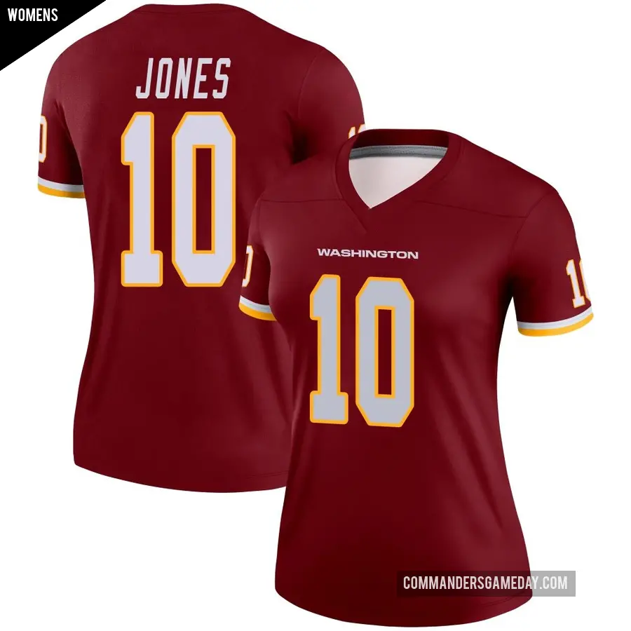 Women's Washington Commanders ＃10 Jacoby Jones Legend Burgundy Jersey