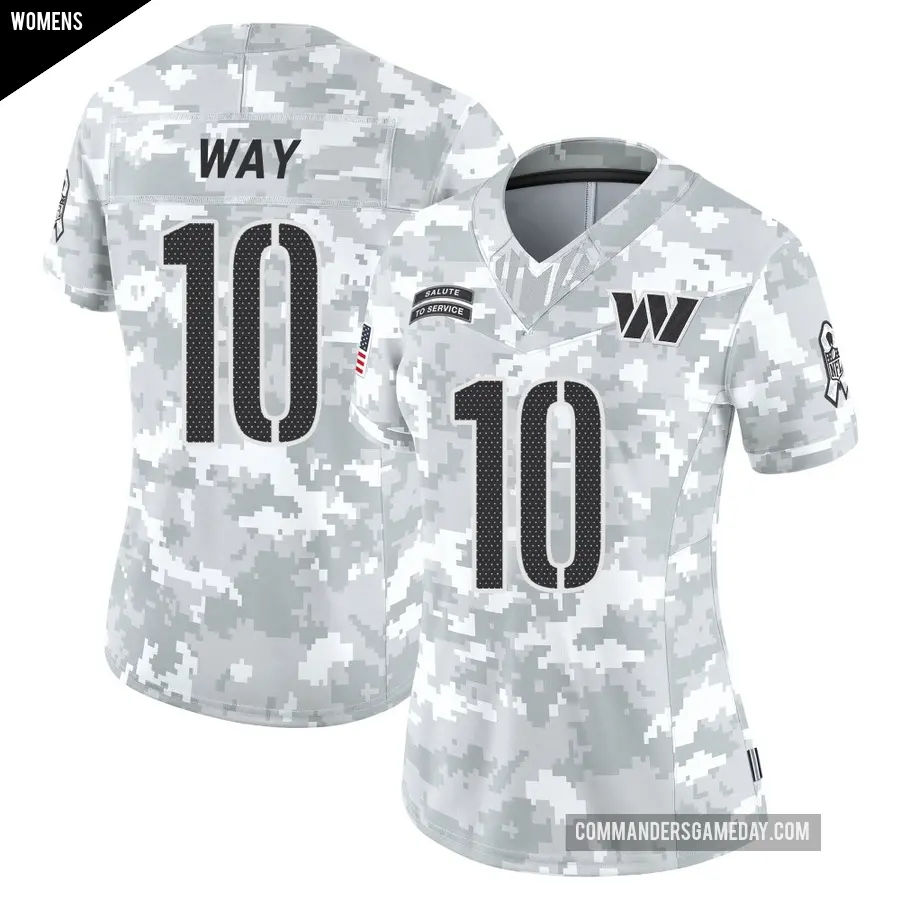 Women's Washington Commanders ＃10 Tress Way Arctic Camo Limited 2024 Salute to Service Jersey