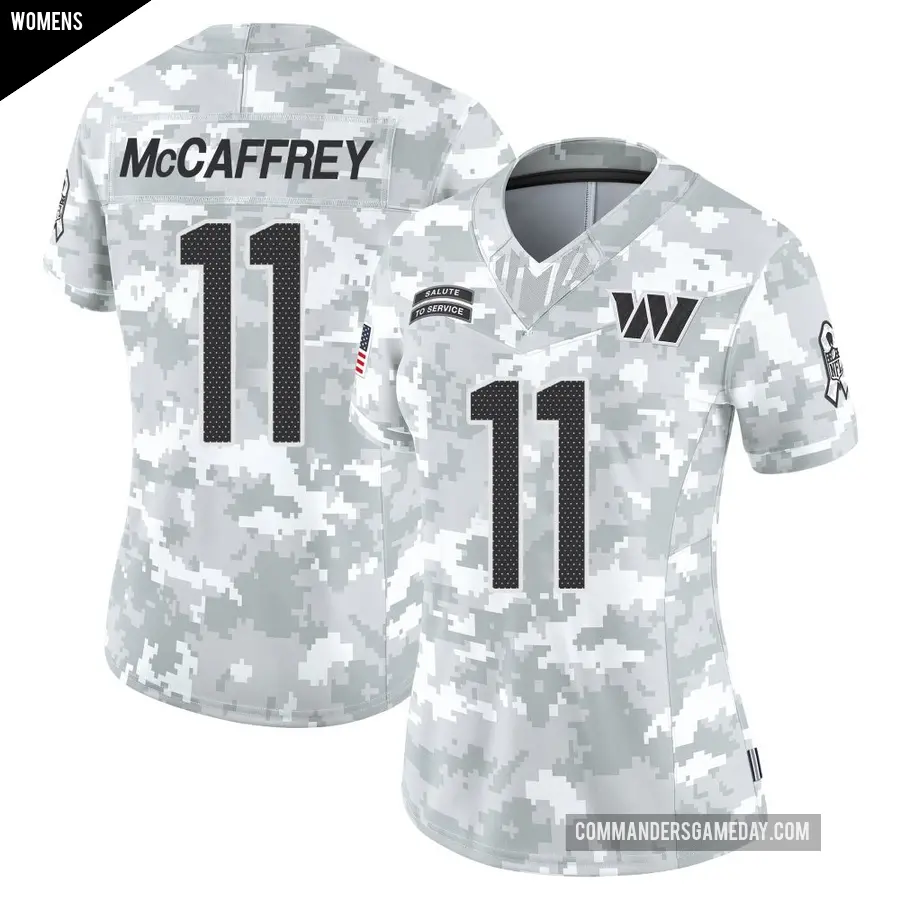 Women's Washington Commanders ＃11 Luke McCaffrey Arctic Camo Limited 2024 Salute to Service Jersey