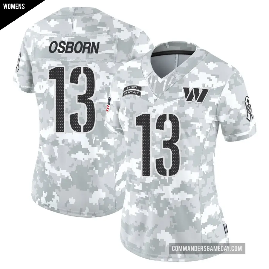 Women's Washington Commanders ＃13 K.J. Osborn Arctic Camo Limited 2024 Salute to Service Jersey