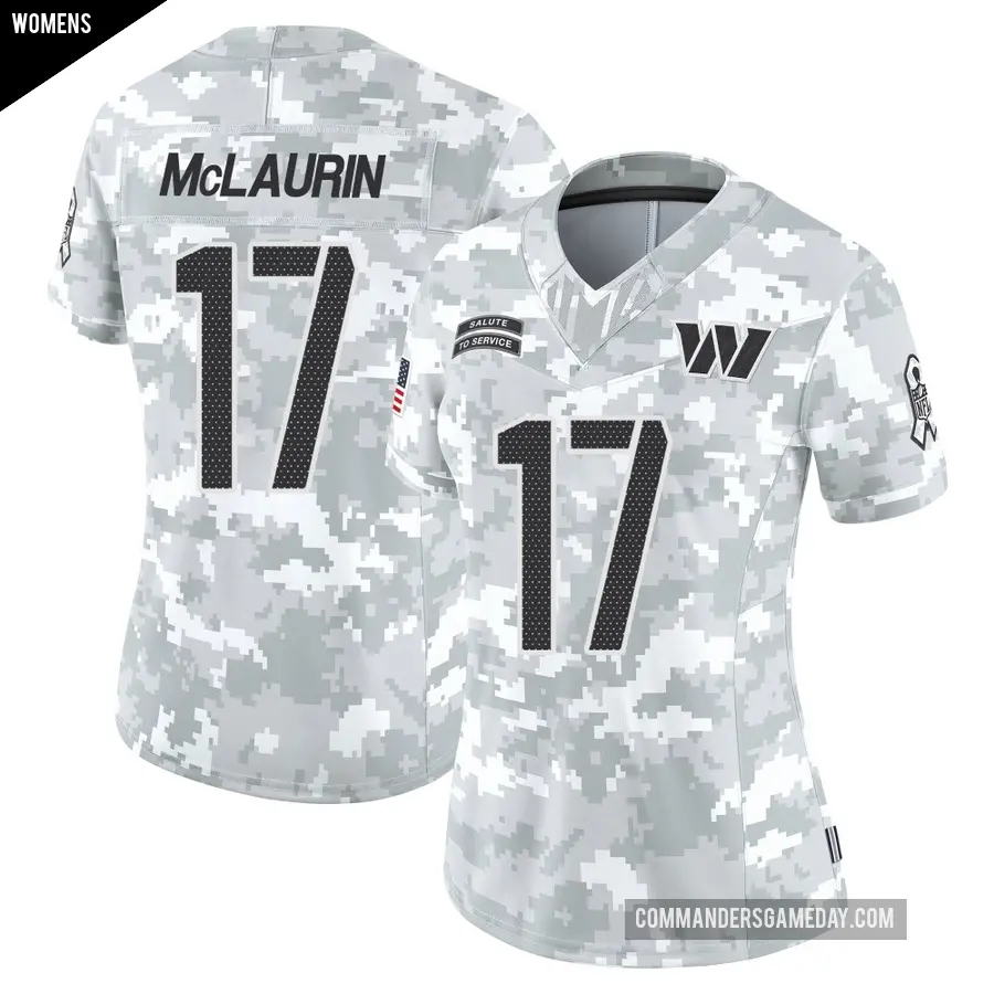 Women's Washington Commanders ＃17 Terry McLaurin Arctic Camo Limited 2024 Salute to Service Jersey