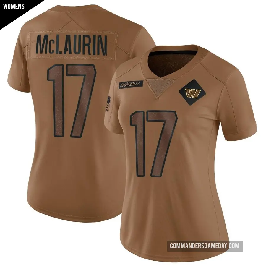 Women's Washington Commanders ＃17 Terry McLaurin Brown Limited 2023 Salute To Service Jersey