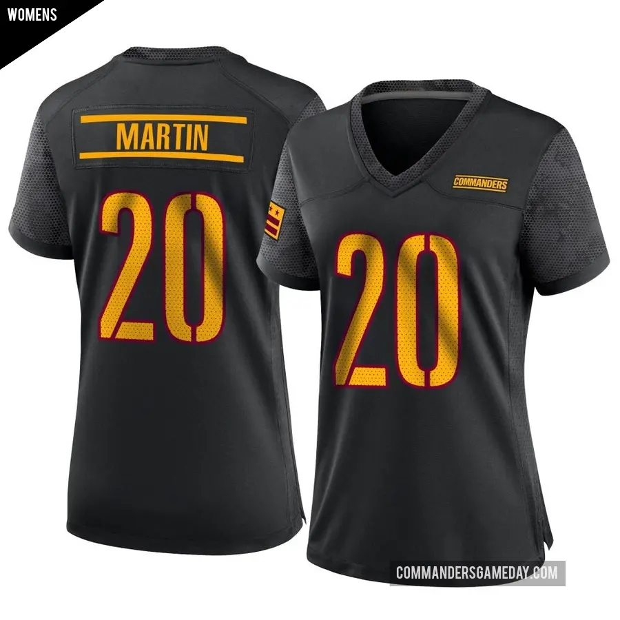 Women's Washington Commanders ＃20 Quan Martin Black Game Alternate Jersey