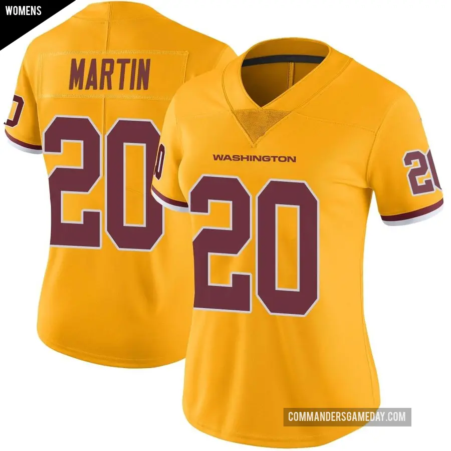 Women&#039;s Washington Commanders &#65283;20 Quan Martin Gold Limited Color Rush Jersey