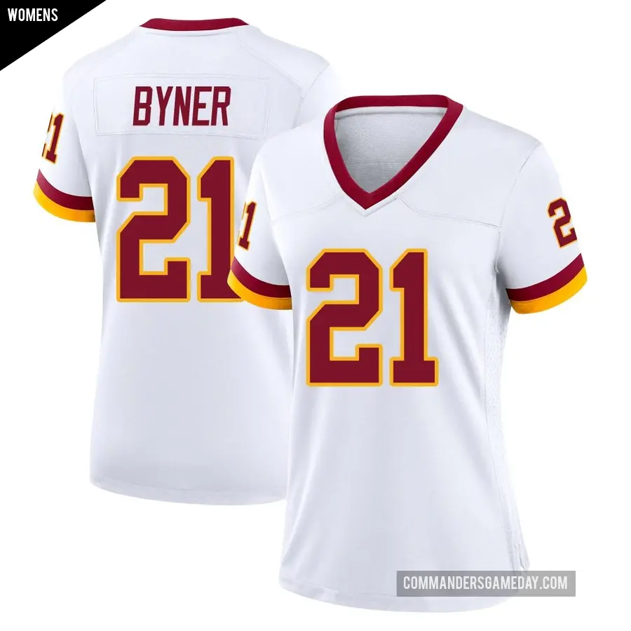 Women's Washington Commanders ＃21 Earnest Byner White Game Jersey
