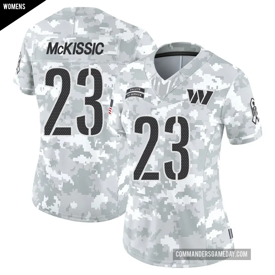 Women's Washington Commanders ＃23 J.D. McKissic Arctic Camo Limited 2024 Salute to Service Jersey