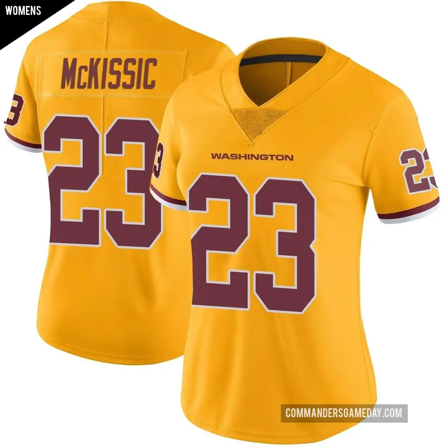 Women's Washington Commanders ＃23 J.D. McKissic Gold Limited Color Rush Jersey