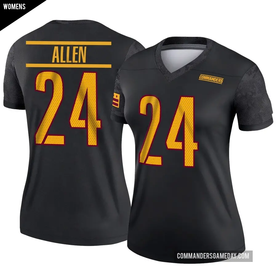 Women's Washington Commanders ＃24 Kazmeir Allen Black Legend Alternate Jersey