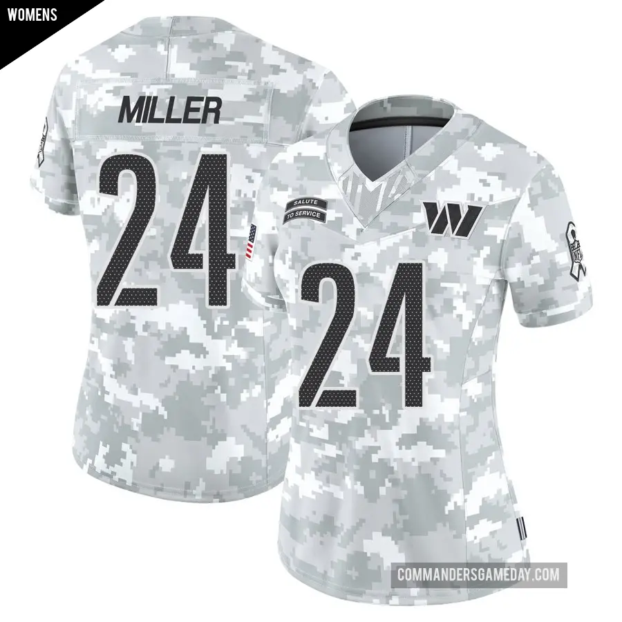 Women's Washington Commanders ＃24 Von Miller Arctic Camo Limited 2024 Salute to Service Jersey