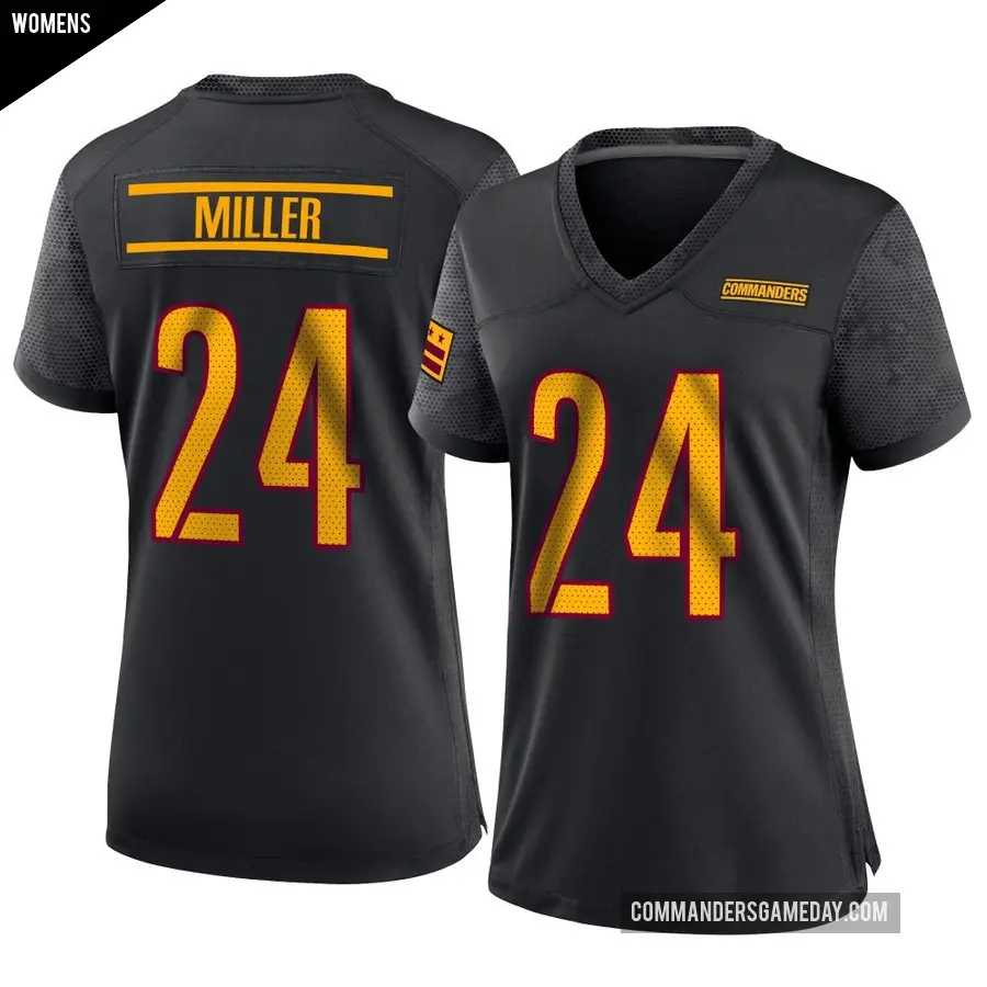 Women's Washington Commanders ＃24 Von Miller Black Game Alternate Jersey