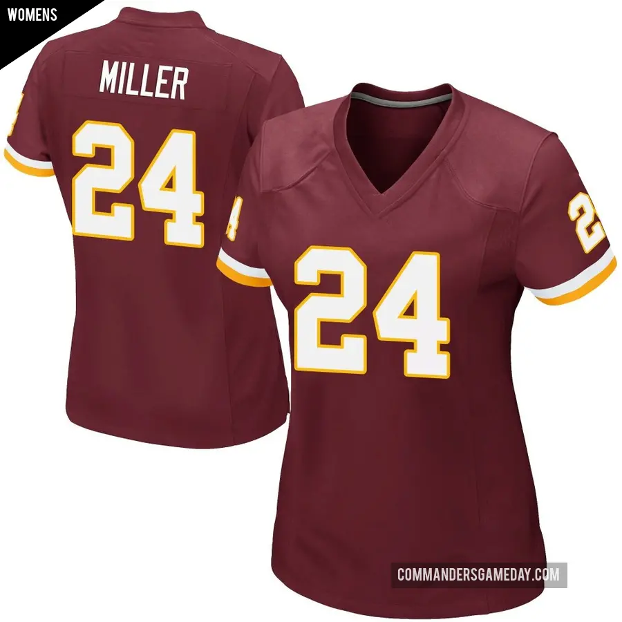 Women's Washington Commanders ＃24 Von Miller Game Burgundy Team Color Jersey
