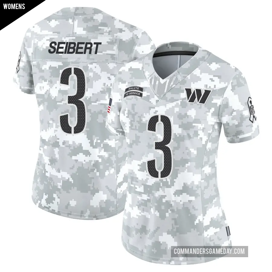 Women's Washington Commanders ＃3 Austin Seibert Arctic Camo Limited 2024 Salute to Service Jersey