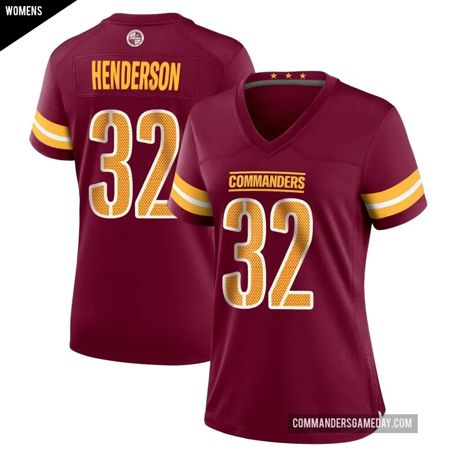 Women's Washington Commanders ＃32 Xavier Henderson Game Burgundy Jersey