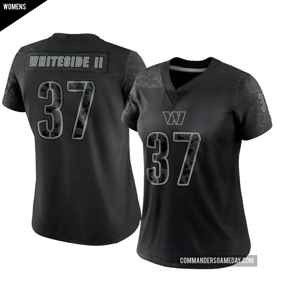 Women's Washington Commanders ＃37 Nick Whiteside II Black Limited Reflective Jersey