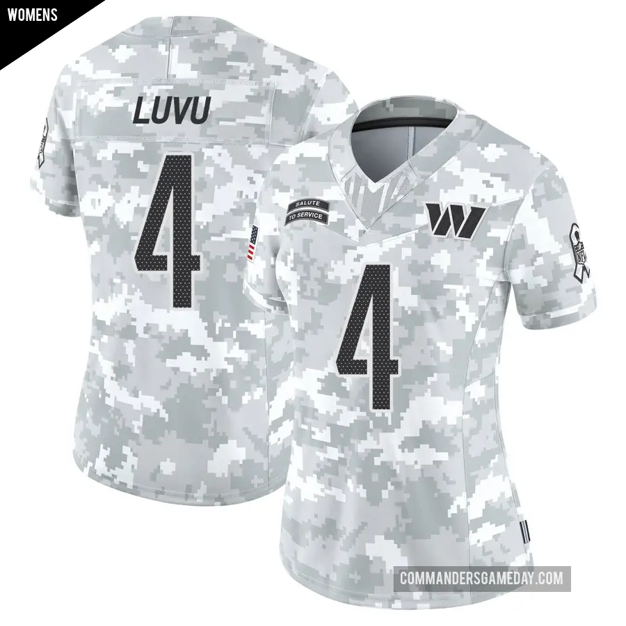 Women's Washington Commanders ＃4 Frankie Luvu Arctic Camo Limited 2024 Salute to Service Jersey